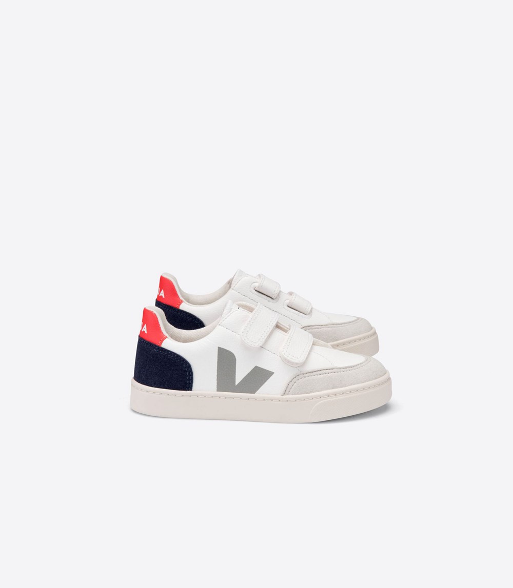 Veja Sneakers Copii - V-12 Velcro Chromefree - Albi - 3081562-QJ